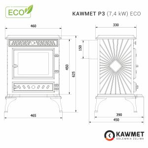 Kawmet P3 ECO - kamna litinová odborný prodejce levně!