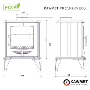 Kawmet P8 ECO - kamna litinová odborný prodejce levně!